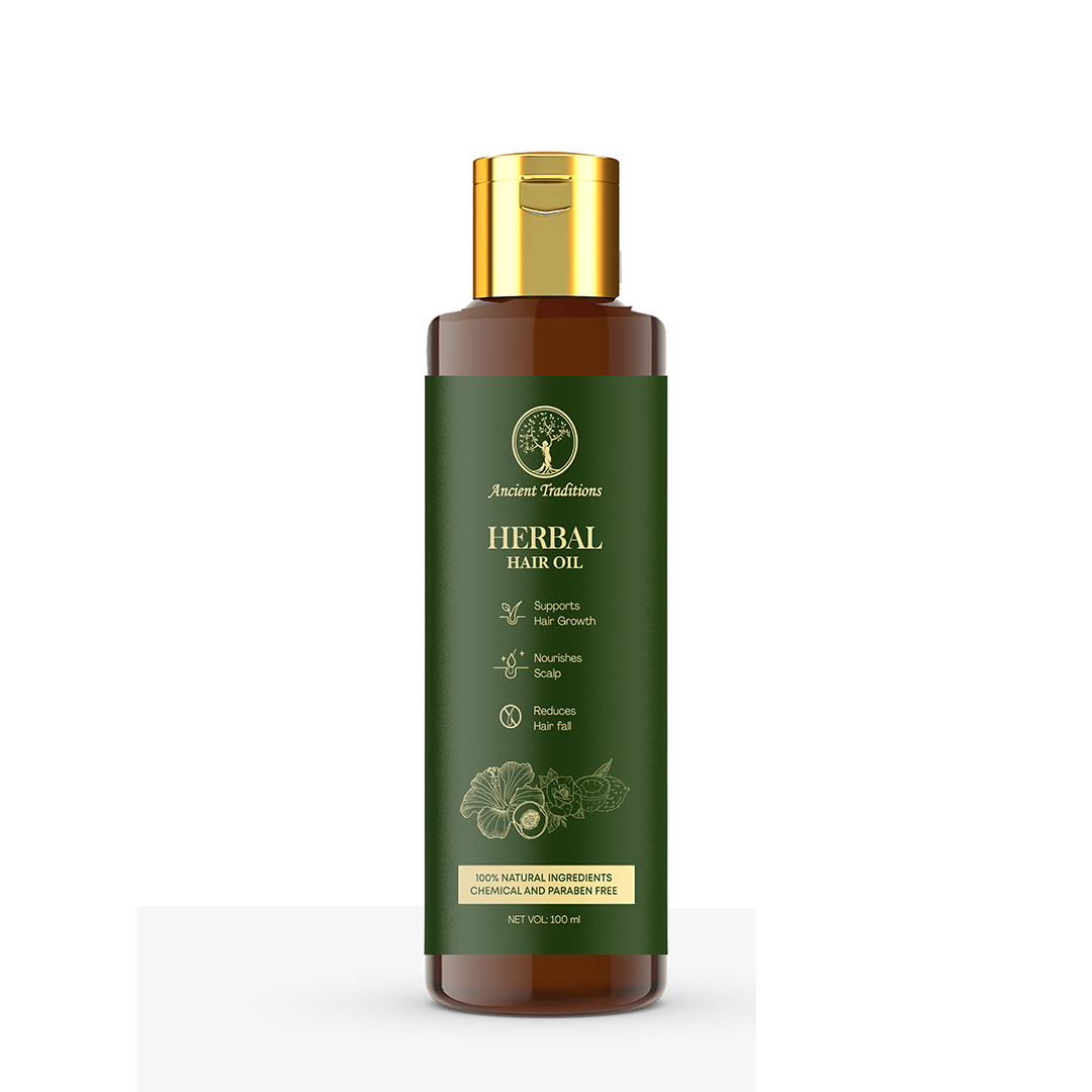 Pure Herbal Hair Oil - For Hair Fall Control, Dandruff Control & Improved Hair Texture